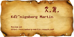 Königsberg Martin névjegykártya